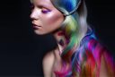 woman colorful hair