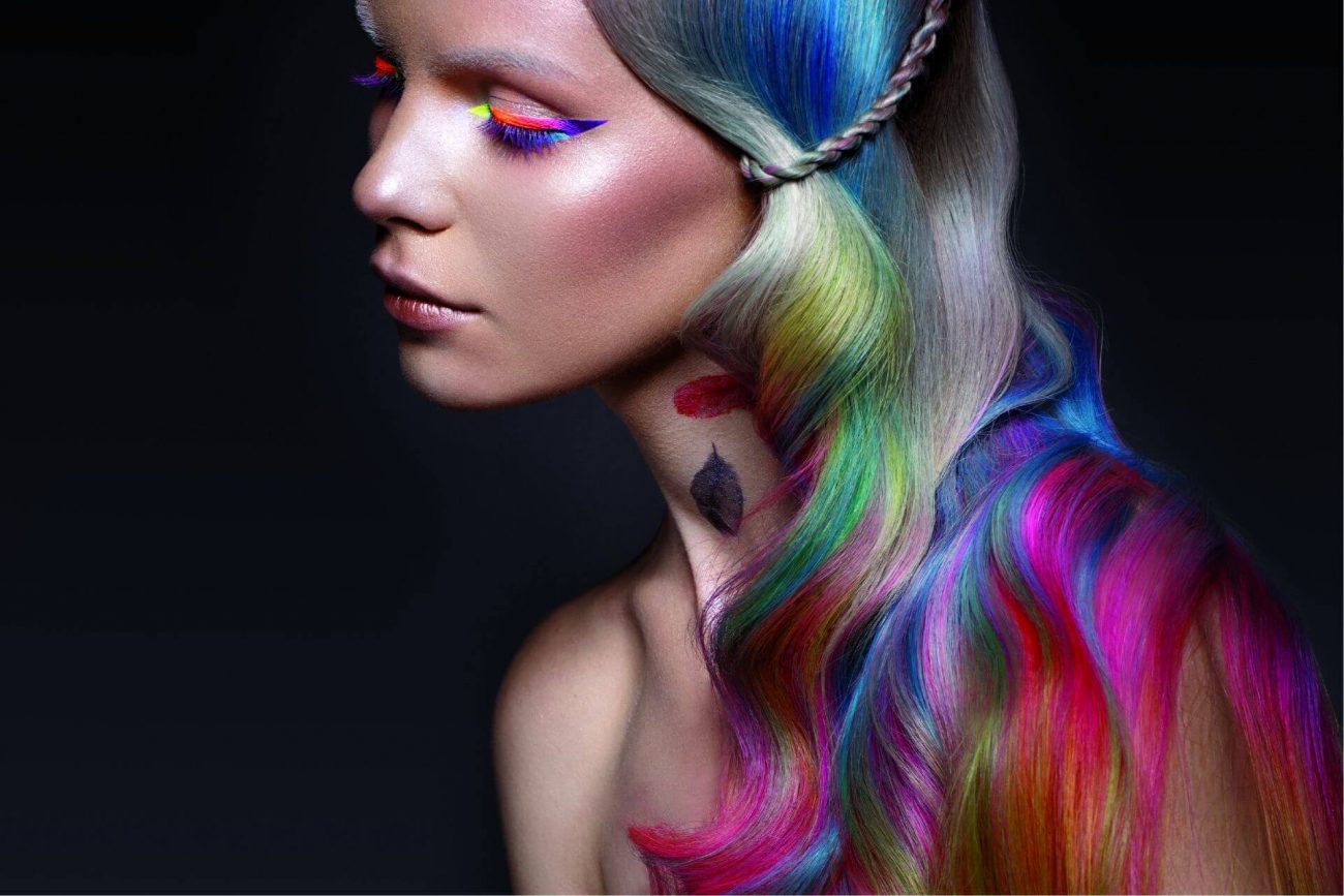 woman colorful hair